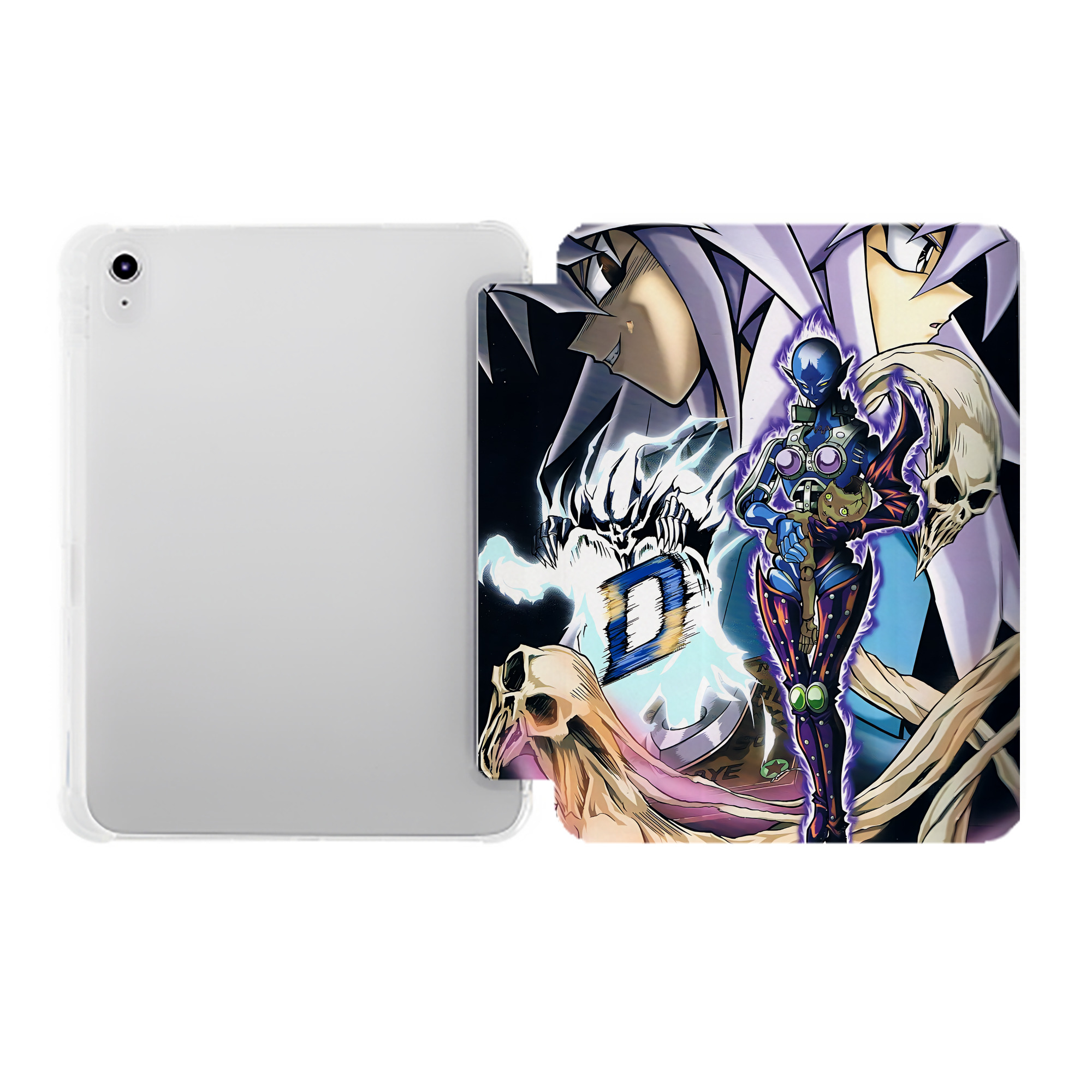 （画像用） 遊☆戯☆王 Yu-Gi-Oh! IPad ケース ペン収納付き 三つ折りスタンド PUレザー×シリコン 対応機種9.5/10.5/10.9インチ